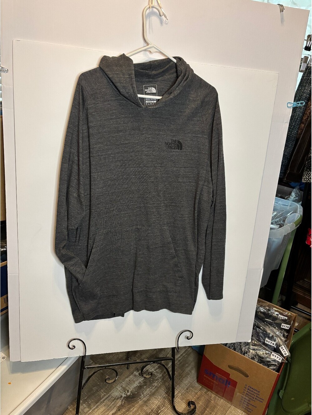 The North Face Men’s Gray Lightweight Hooded Long Sleeve Shirt XXXL TTTG